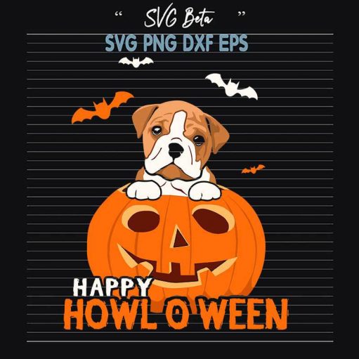 Bulldog Happy Halloween SVG, Halloween Peeking Bulldog SVG, Halloween SVG PNG DXF