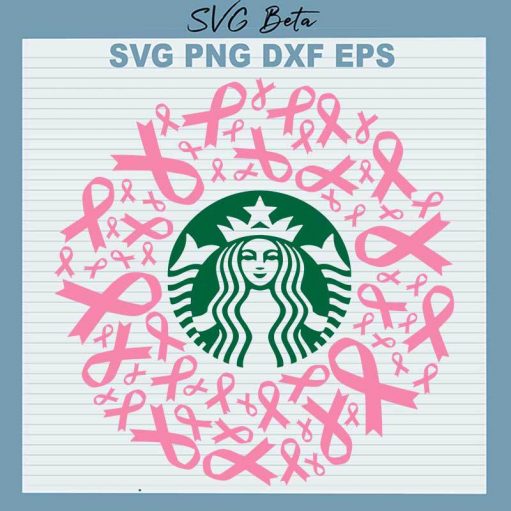 Breast Cancer Ribbon Starbuck Logo Svg
