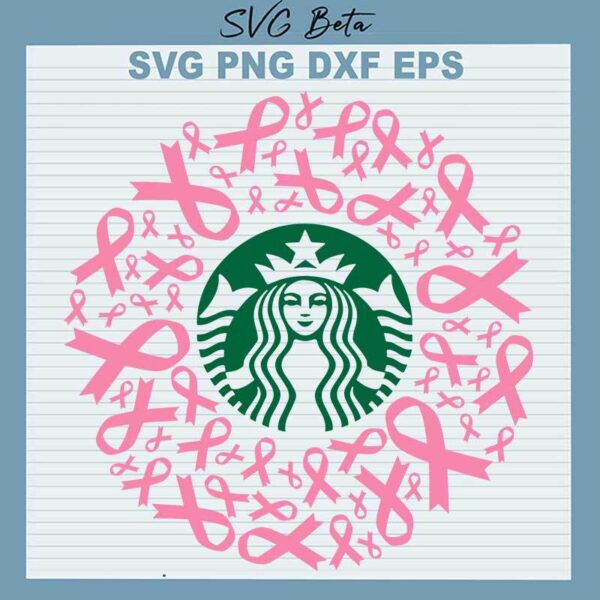 Breast Cancer Ribbon Starbuck Logo SVG
