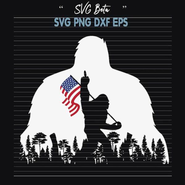 Bigfoot American Flag SVG