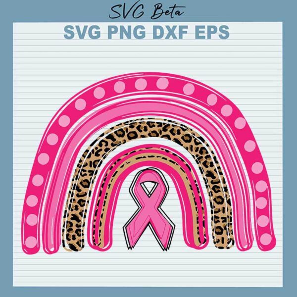 Breast Cancer Awareness Rainbow SVG