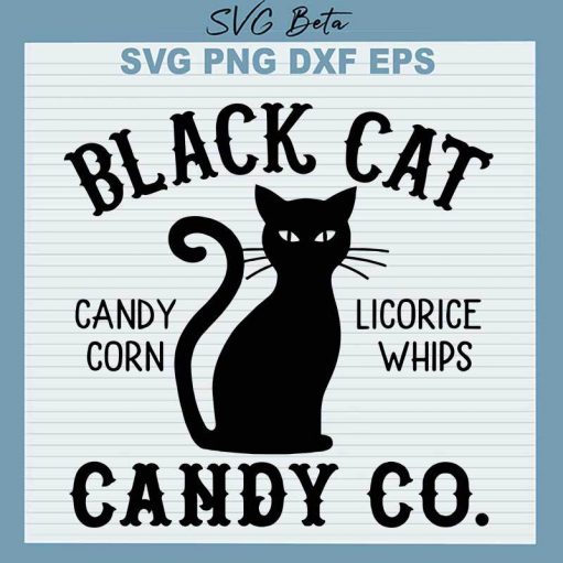 Black Cat Candy Co SVG, Black Cat Halloween SVG PNG