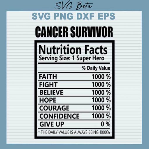 Cancer Survivor Nutrition Facts SVG, Cancer Survivor SVG, Cancer Nutrition Facts SVG SVG PNG DXF