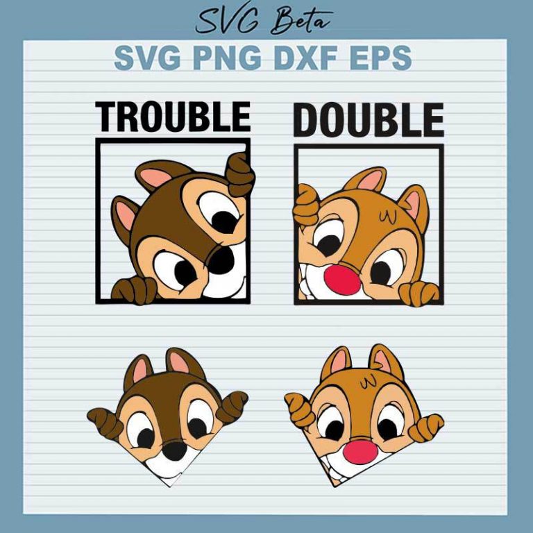Chip and Dale Trouble Double SVG, Chip and Dale SVG, Trouble Double SVG PNG