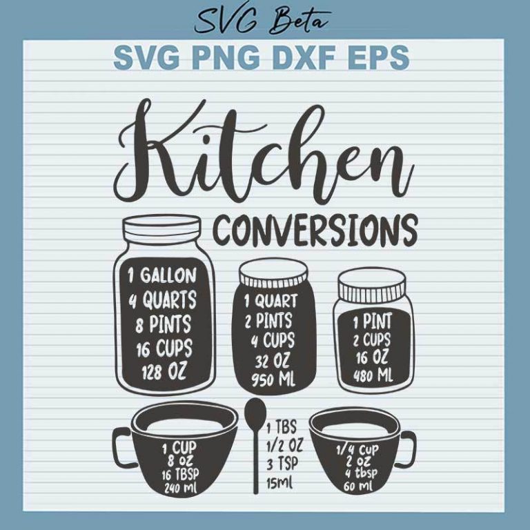 Kitchen Conversions SVG, Kitchen SVG PNG DXF cut file for cricut