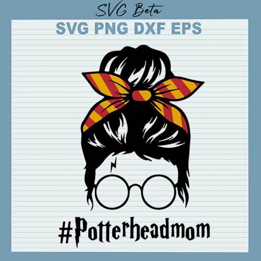 Potter Head Mom SVG, Messy Bun Potter SVG, Potter Mom SVG PNG DXF