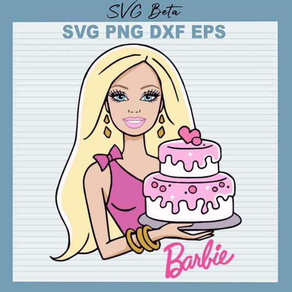 Barbie Birthday Cake SVG