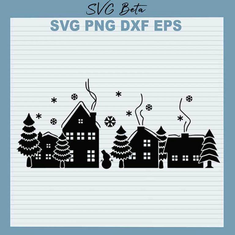 Christmas Scene SVG, Christmas Winter Scene SVG PNG DXF cut file