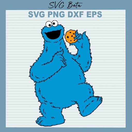 Cookie Monster Svg, Cookie Monster Sesame Street Svg Png Dxf Cut File