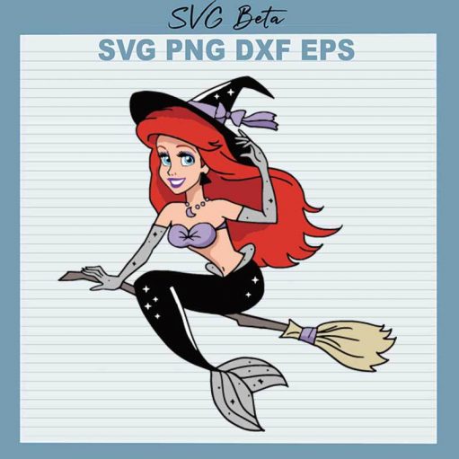 Disney Ariel Halloween Witch SVG