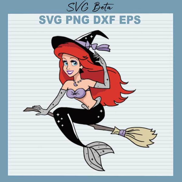 Disney Ariel Halloween Witch SVG
