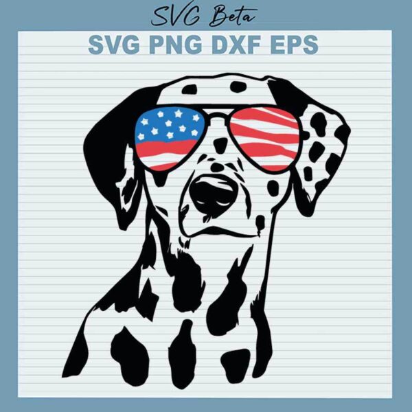 Firefighter Dalmatian USA Flag SVG