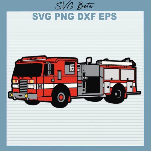 Firefighter Fire Truck Svg