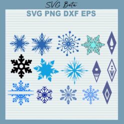 Frozen Snowflakes SVG, Christmas Frozen Snowflakes SVG, Frozen SVG PNG DXF cut file