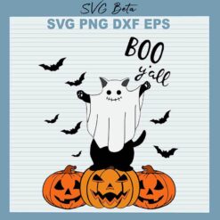 Ghost Black Cat Boo Y'all SVG