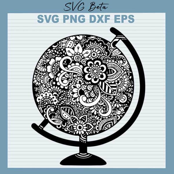 Mandala Floral Globe SVG
