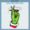 Grinch Hand Smoking Cannabis Blunt SVG