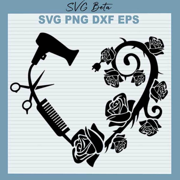 Hairdresser Heart SVG