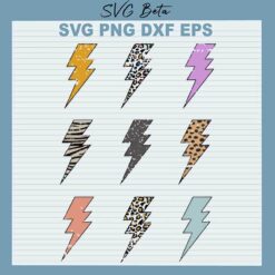 Leopard Lightning Bolt SVG