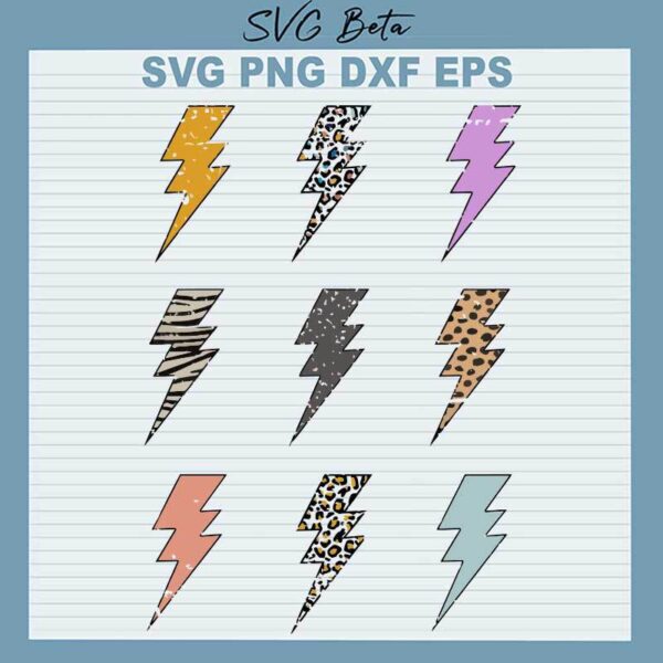 Leopard Lightning Bolt SVG
