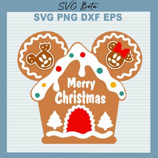 Mickey Ears Gingerbread House SVG