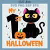Black Cat My 1St Halloween Svg