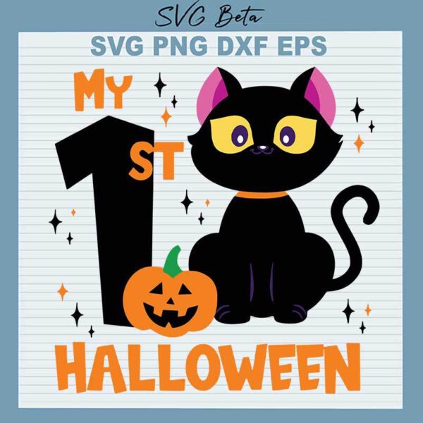 Black Cat My 1st Halloween SVG