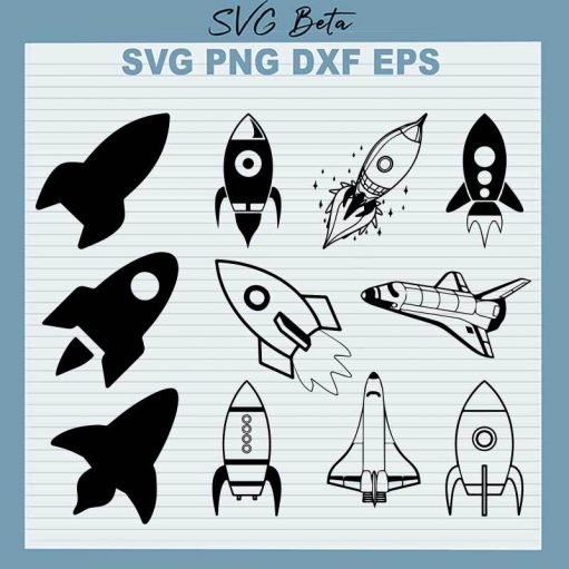 Spacecraft SVG, Spacecraft Bundle SVG, Rocket SVG PNG DXF cut file