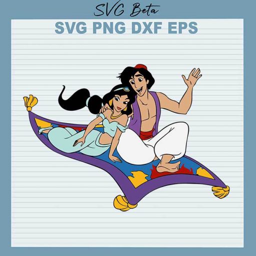 Aladdin And Princess Jasmine SVG, Disney Aladdin SVG, Princess Jasmine SVG PNG DXF cut file