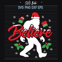 Christmas Believe Bigfoot SVG