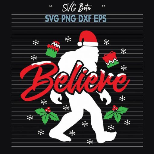 Christmas Believe Bigfoot SVG