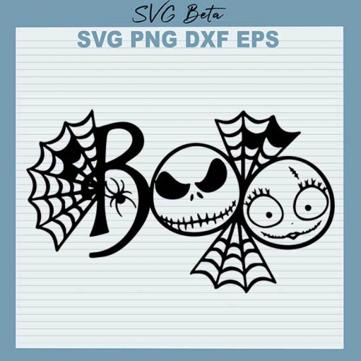Halloween Boo Jack And Sally SVG, Jack Skellington Boo SVG, Halloween Boo SVG PNG DXF cut file