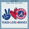 Peace Love Braves Atlanta Svg