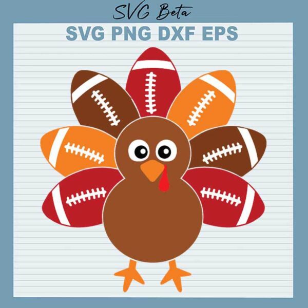 Thanksgiving Turkey Football SVG