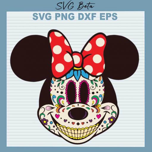 Minnie Day Of The Dead SVG, Dia de los muertos SVG, Minnie Halloween SVG PNG DXF cut file