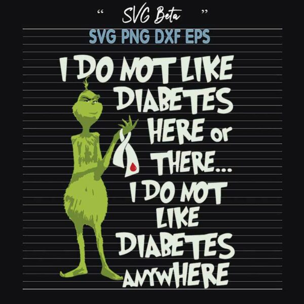 Grinch I Do Not Like Diabetes Here SVG