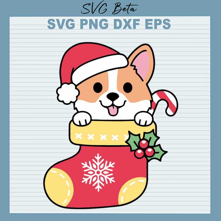 Santa Dog In Christmas Stocking SVG, Christmas Stocking SVG, Xmas SVG ...