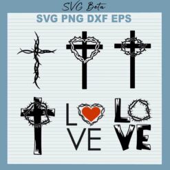 Jesus Cross Thorn Crown SVG