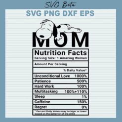 Snoopy Mom Nutrition Facts SVG
