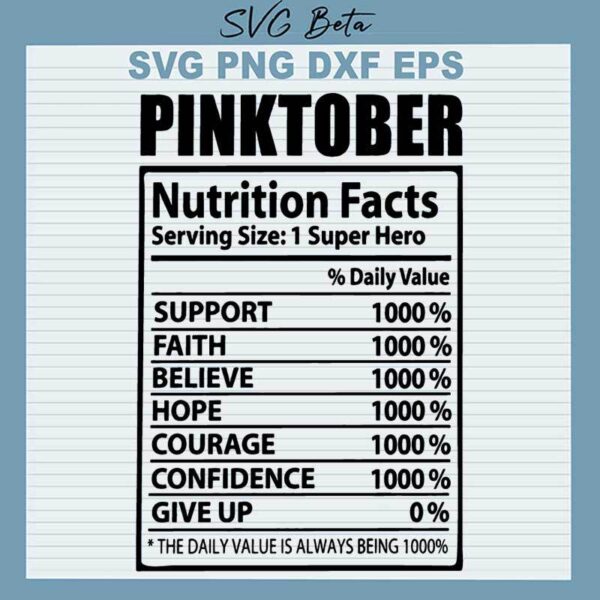 Pinkober Nutrition Facts SVG