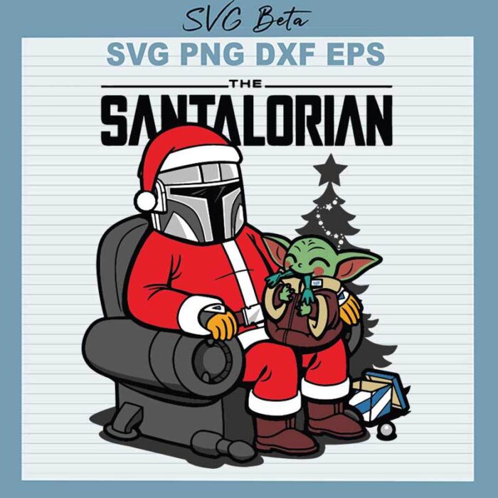 Christmas The Santalorian Hug Baby Yoda SVG