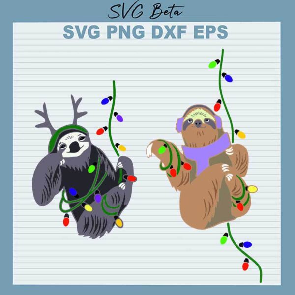 Christmas Sloth SVG