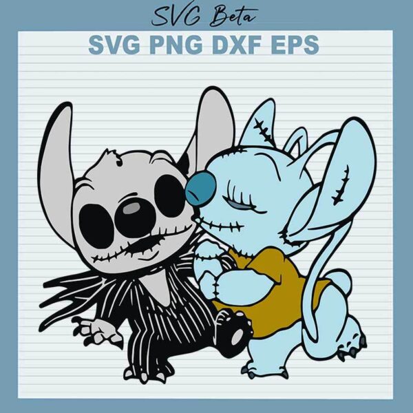Stitch And Angel Jack Skellington SVG