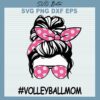 Messy Bun Volleyball Mom SVG