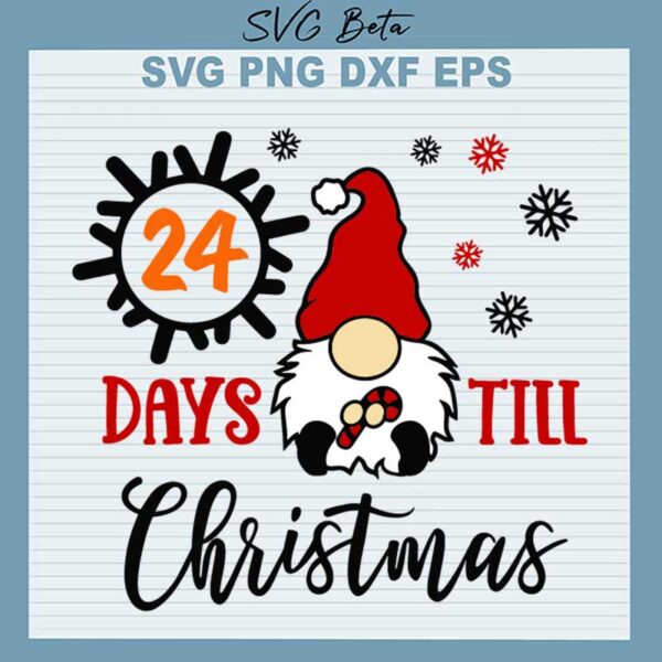 24 Days Till Christmas Gnome SVG