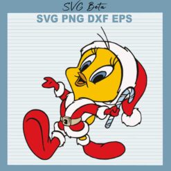 Looney Tunes Christmas Tweety Bird SVG, Santa Looney Tunes SVG, Xmas Looney Tunes SVG PNG DXF cut file