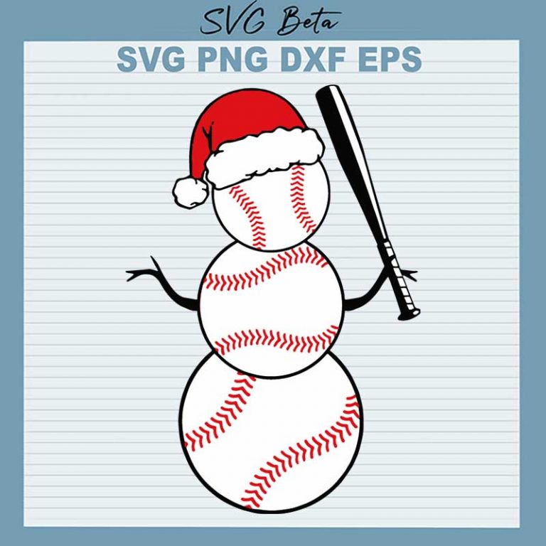 Baseball Snowman SVG, Christmas Snowman Baseball SVG, Baseball