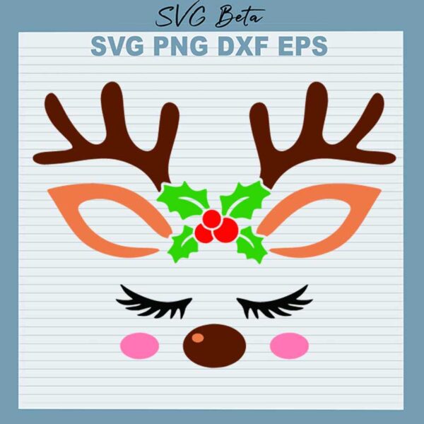 Christmas Reindeer Face svg
