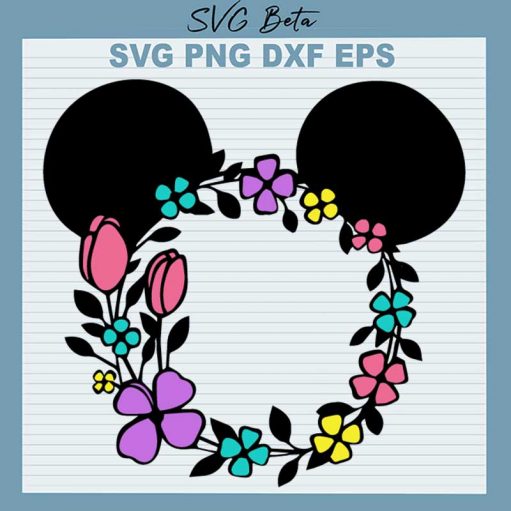 Mickey Ears Wreath Svg