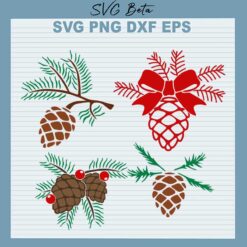 Pinecone Ribbon Christmas Svg